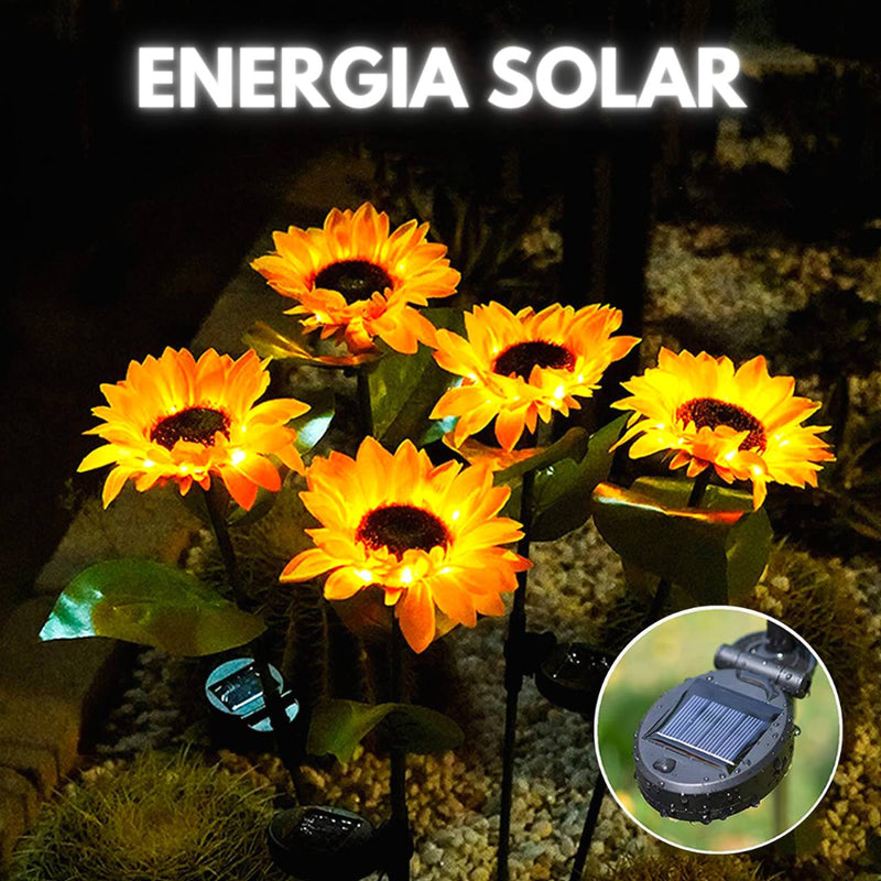 SUNFLOWER - Girassóis LED por Energia Solar (Acompanha Painel Solar)
