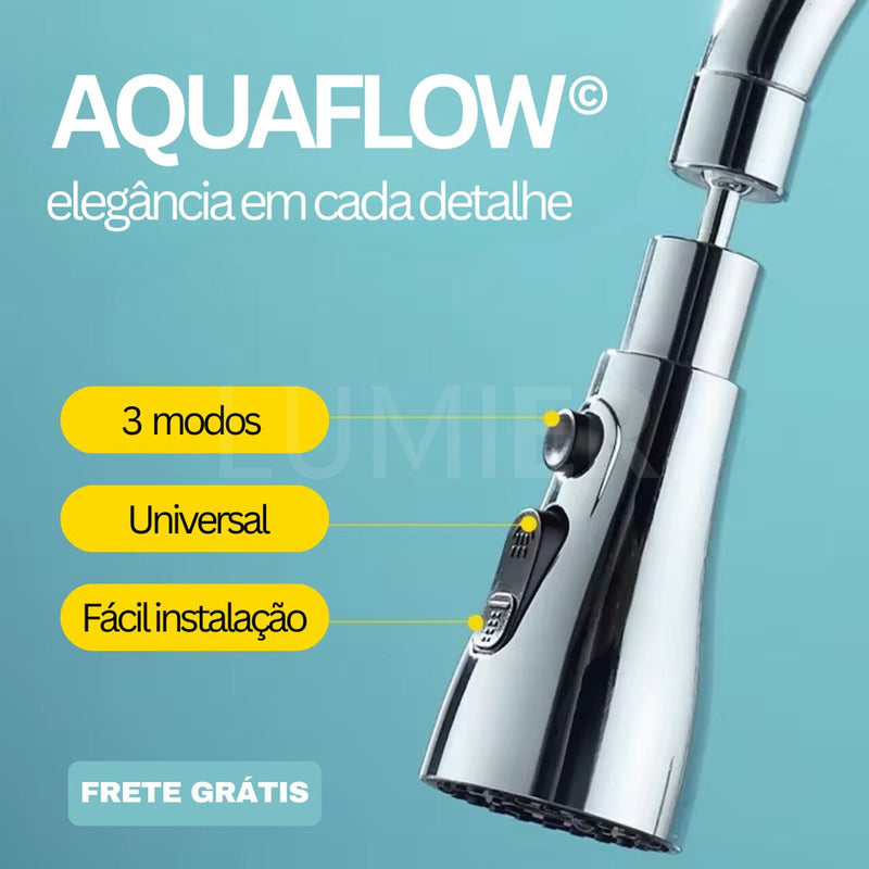 AquaFlow© - Bico de Torneira Universal Premium com 3 Modos de Água - Frete Grátis (Para Qualquer Torneira)